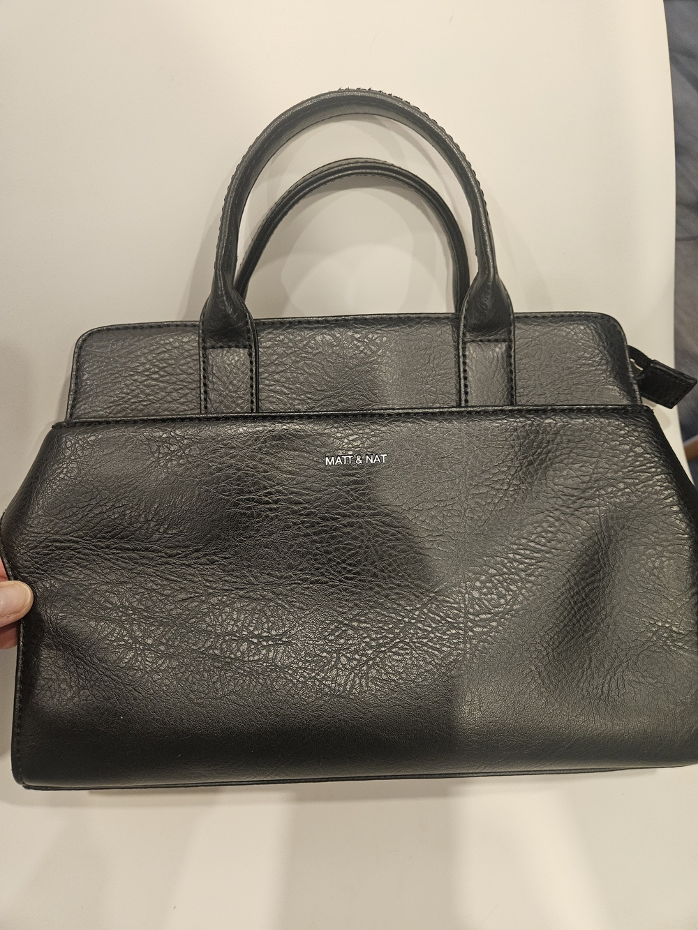Matt & Nat Black Structured Top-Handle Satchel